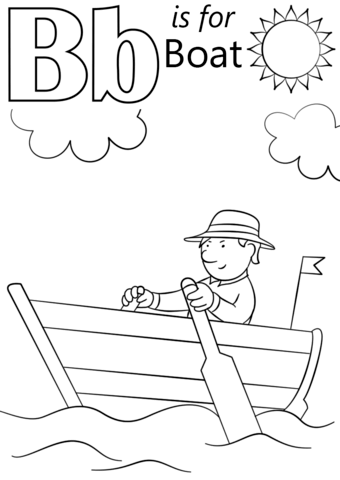 Letter B Is For Boat Coloring Page